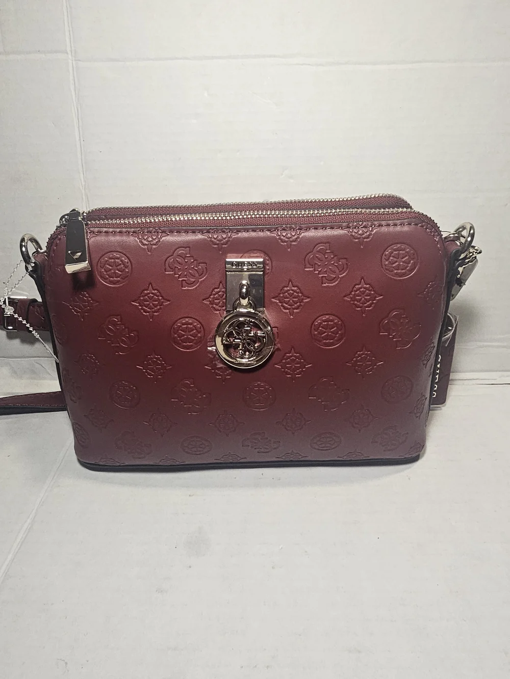 NEW NWOT RARE GUESS Ninnette Status Satchel Pine  Crossbody Handbag